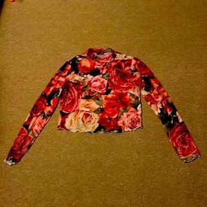 Floral mesh crop top